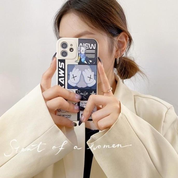 Case untuk Oppo A76 A96 Trendy Smile FREE TALI LANYARD Silicone Square