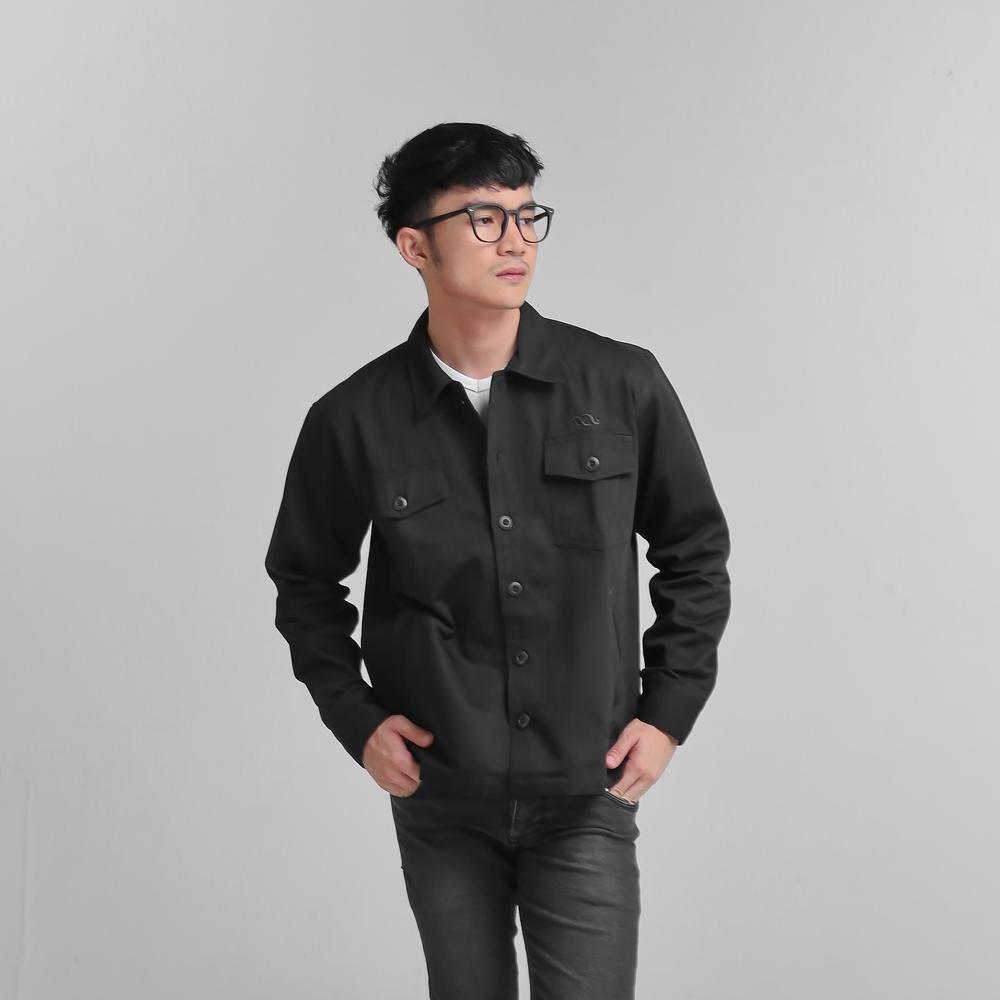 NEW iNeat Zaku Trucker Jacket Black - Jaket Outer Pria Hitam [terbaik][terlaris]