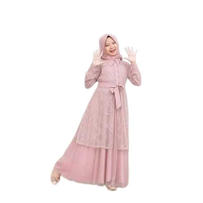 DISKON GAMIS BROKAT ELEGAN PADMA REMAJA ADEM MEWAH ANAK-ANAK