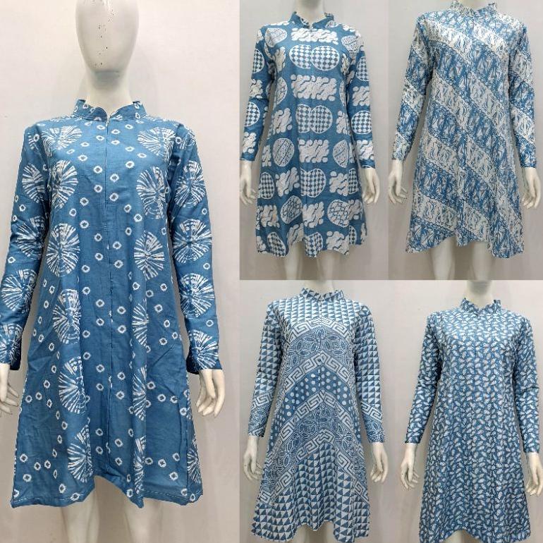 Discount Tunik batik biron 199 - tunik batik modern - tunik batik busui - tunik batik terbaru