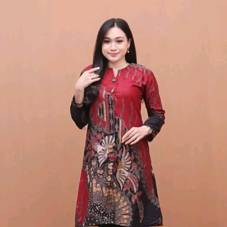NEW PRODUCT Tunik Batik Model Kancing Depan Terbaru