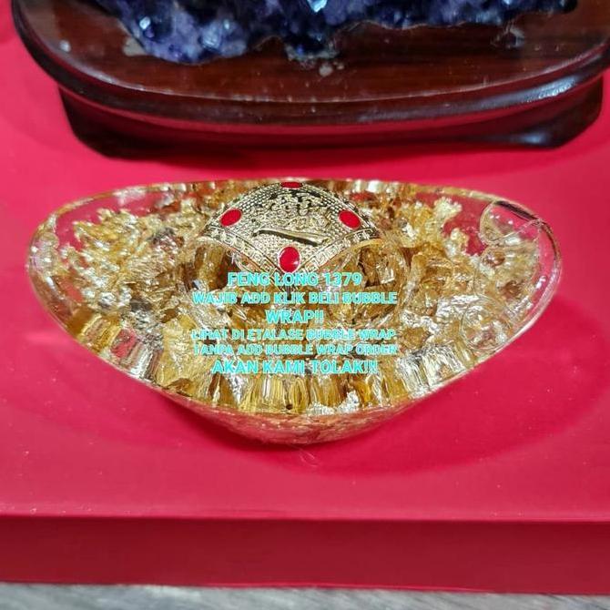 Hiasan Pajangan Kristal KANTONG YUAN BAO YEN PAO EMAS