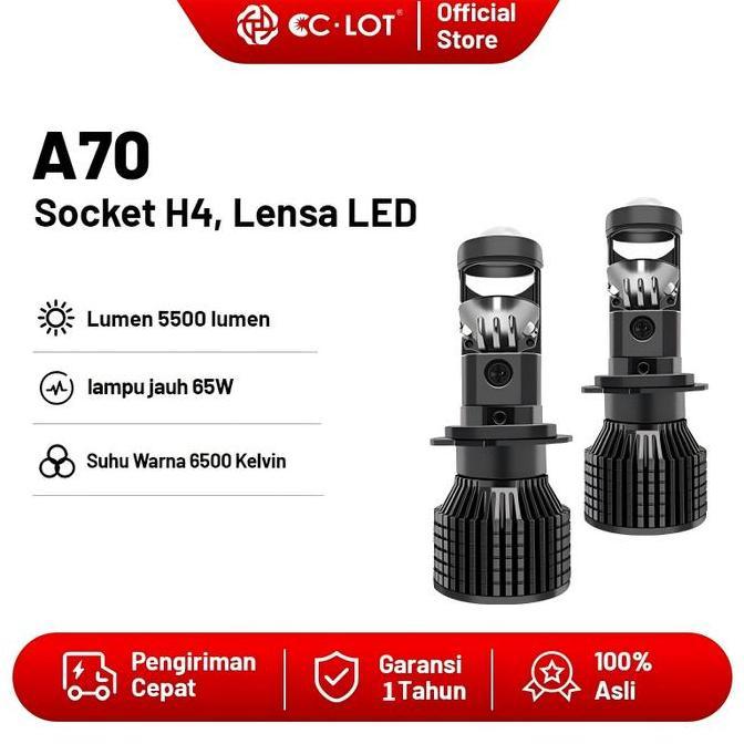 NEW - CCLOT Lampu Depan Mobil & Motor A70 65W H4 5500 Lumen 6500K Garansi 2 Tahun Ganti Baru Kipas P