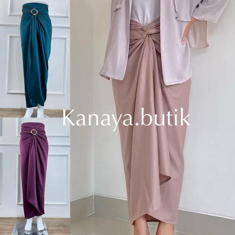 HOT Rok lilit satin // satin wrap skirt // bawahan kebaya // rok polos // rok satin