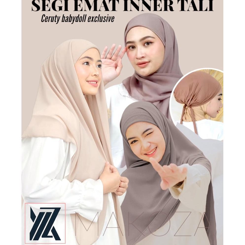 SEGI EMPAT 2 LAYER INNER TALI (ciput tali) || SEGI EMPAT INSTAN MAKOZA