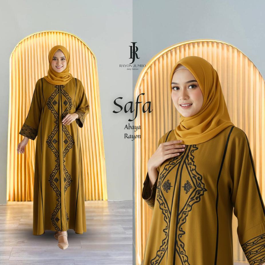 Safa Abaya Jumbo LD 130 Rayon Premium Busui Friendly Simple Elegan Gamis Harian Semi Formal