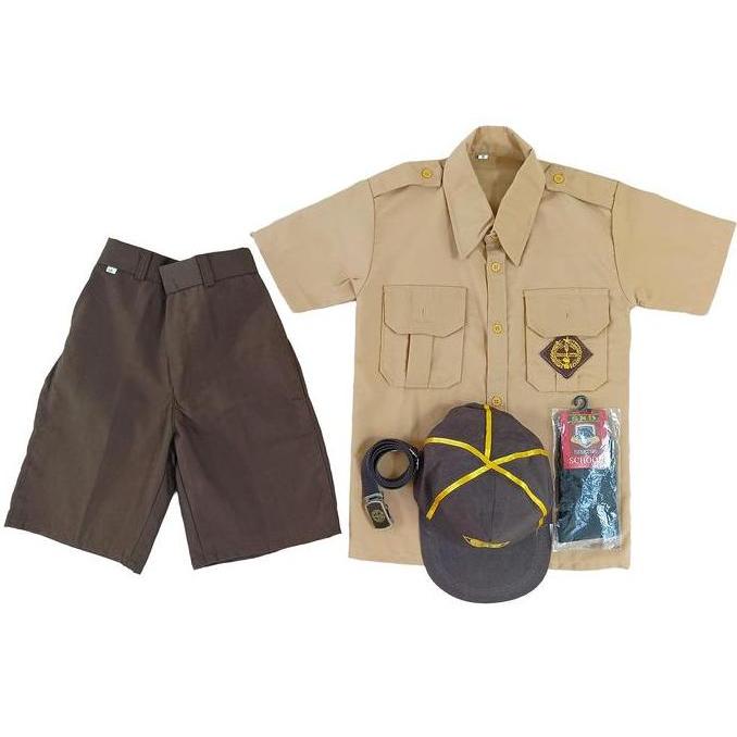 Setelan Seragam Pramuka Sekolah SD Anak Laki-Laki Model Pendek Baju Oxford Lembut Celana Nagatex Hal