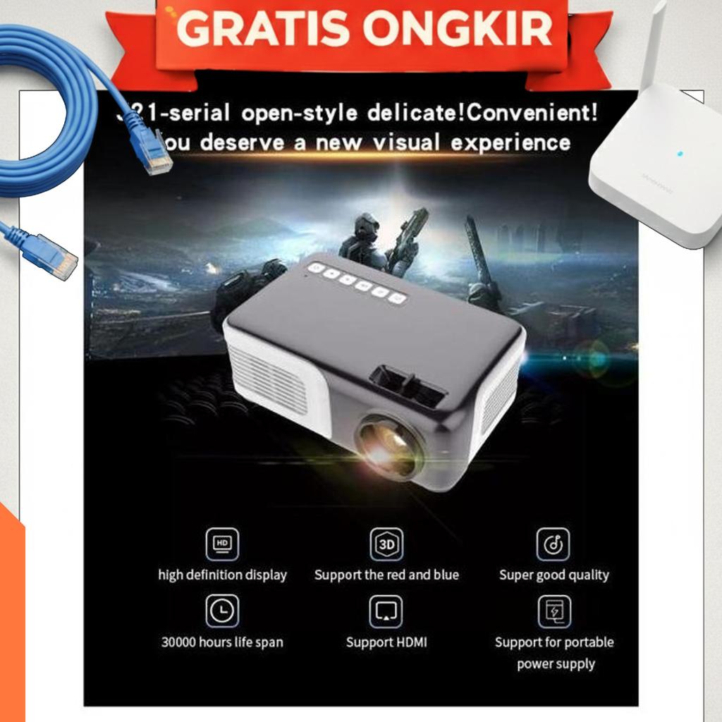 Jipd J2 Proyektor Infocus Unic Lumens 2000 Support 1080P Projector Hp Ps Dvd Laptop Serbaguna