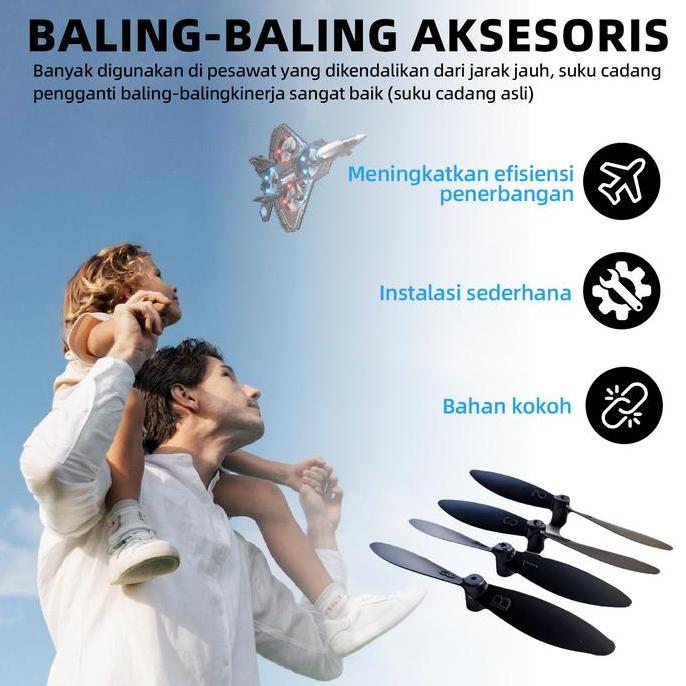 Zz99- JiataBalingbaling Drone Asli42Cm Set Isi 18 Kode A Dan Buntuk Pesawat Rc Dan Jet Tempur Black 