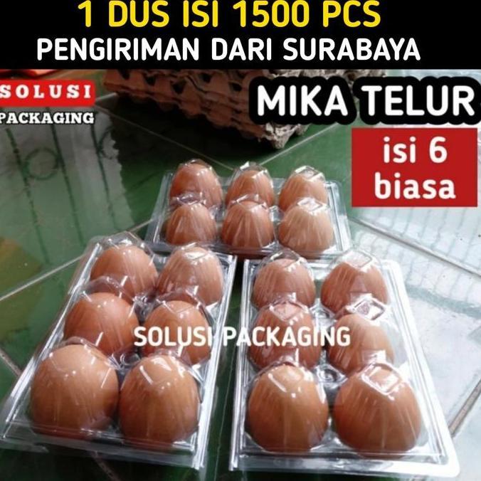 Promo 1 DUS ISI 1500 TRAY TELUR MIKA ISI 6 / TEMPAT TELUR / MIKA TELUR ISI 6 Diskon