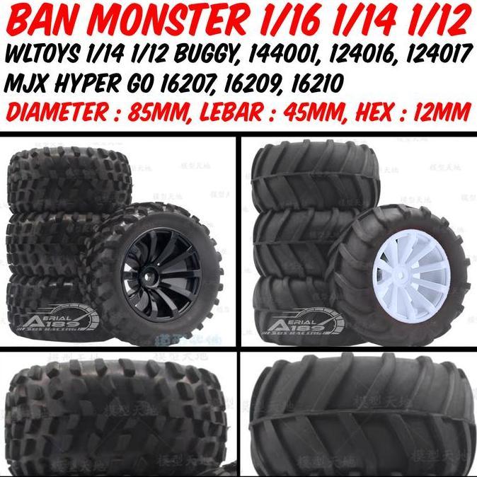 Zz99- 1Pcs Ban Monster Bigfoot Wltoys 1/14 1/12 124016 124018 124007 Mjx Hbx