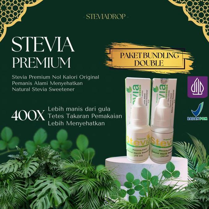 ( Bundling 2 ) Pemanis Alami Stevia Cair Tanpa Kalori Gula 15ml