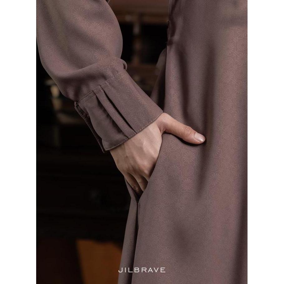 JILBRAVE Cira Dress Gamis Muslimah Daily Wear Basic Emboss Flowy lebaran (TERBAIK) (TERBARU) (TERMUR