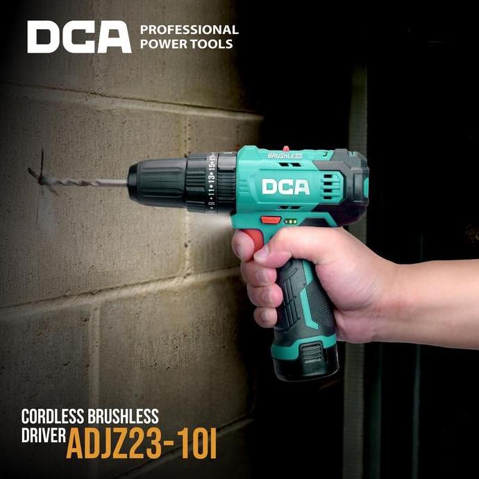 Spesial Dca Brushless Hammer Drill / Bor Impact Baterai 12Volt 10Mm Adjz23-10Iz (Unit Only)