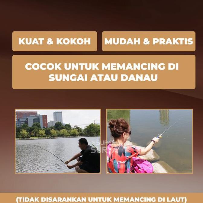 sahaneka2 - alat pancingan pena set lengkap 1m joran mini reel pulpen portable kail pelampung benang