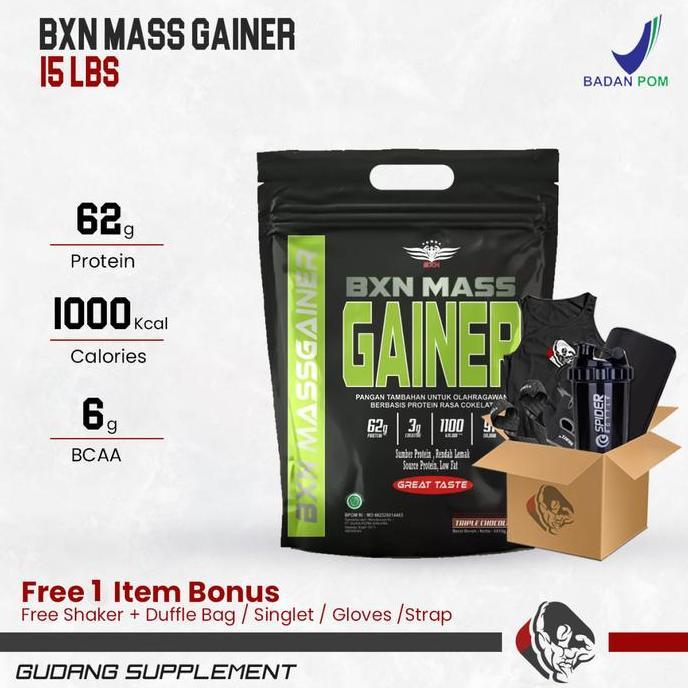 BXN MASS GAINER 15 LBS SUSU WEIGHT MASS GAINER LOKAL BODY XTREME NUTRITION BPOM & HALAL CERTIFIED OR