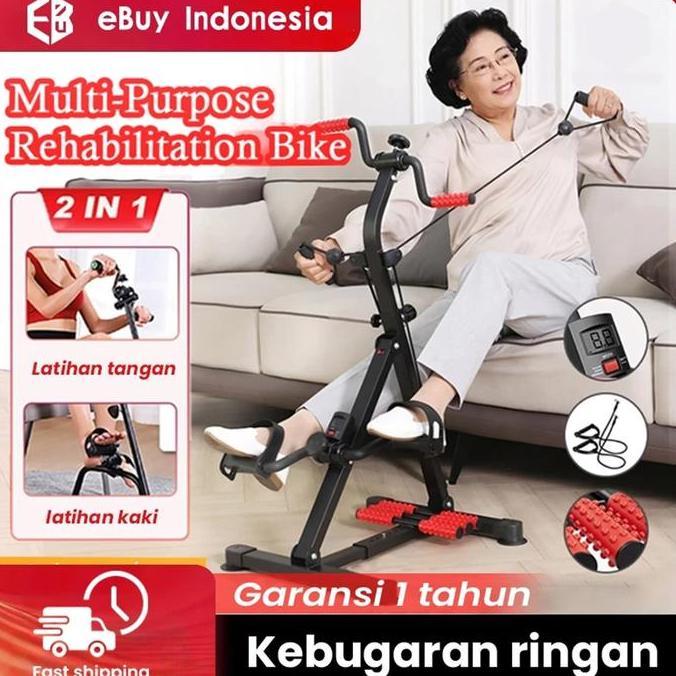 Basercell - Sepeda Statis Dual Exerciser Sepeda Terapi Sepeda Statis-Alat Terapi Stroke Kaki Dan Tan