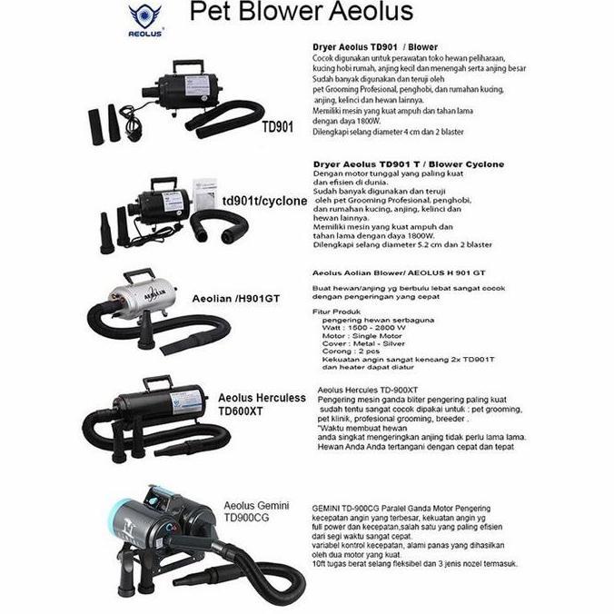 Perkakas Pet Dryer Aeolus Td 901Gt Pet Blower Aeolus Aeolian / Aeolus Monster