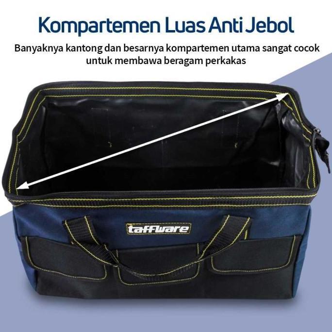 Whyy- Tool Bag Besar Waterproof 13 16 18 Inch Taffware A03403 Tas Perkakas Toolkit Storage