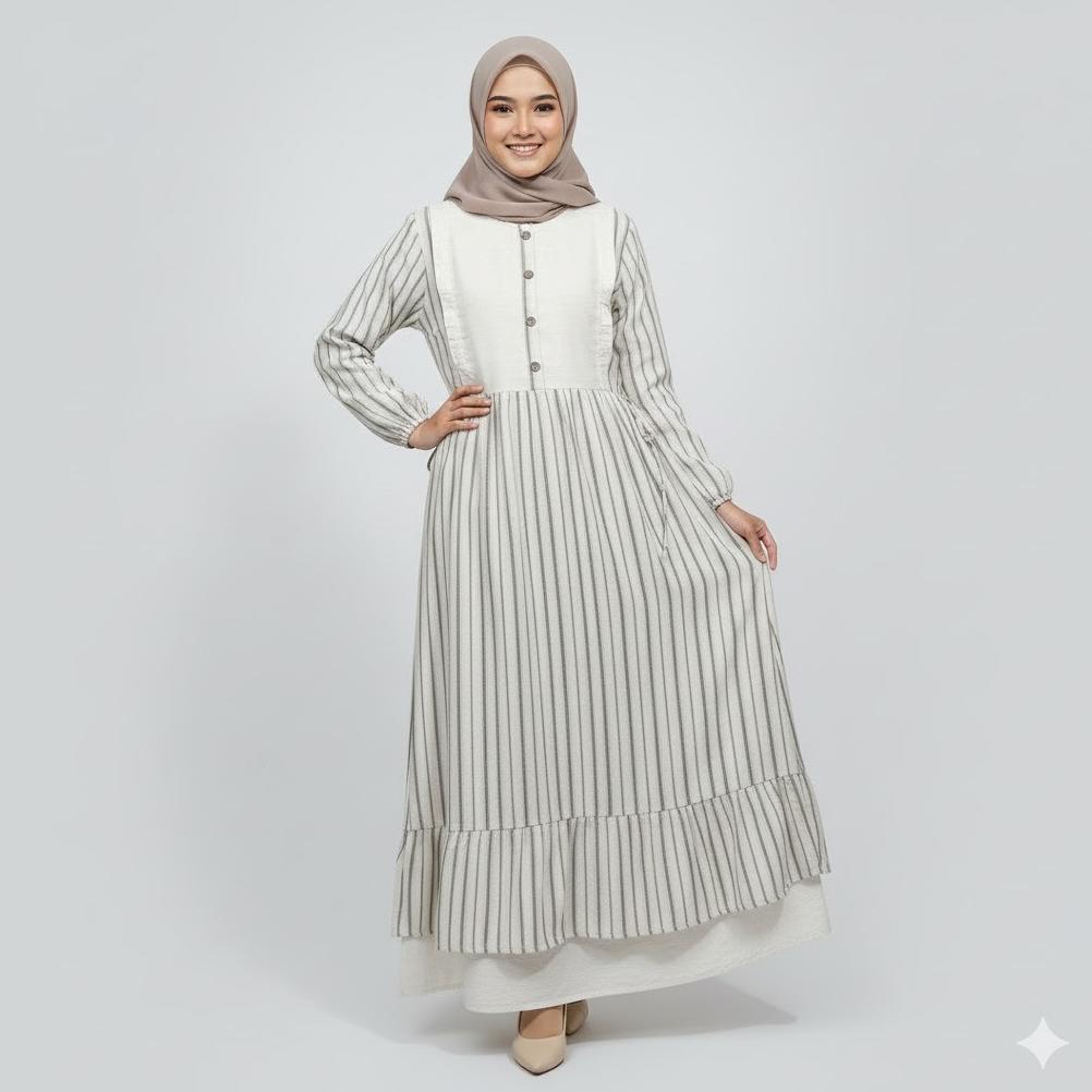 RILLEY - Gamis Ellen | Gamis Wanita Adem Bahan Linen