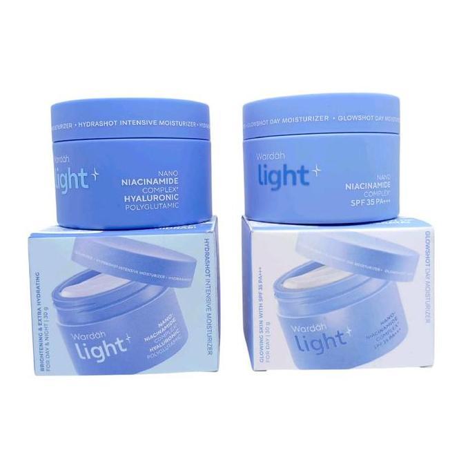 sahaneka2 - wardah paket lightening lightday cream 3gr night cream 3gr dengan glycolic acid niacinam