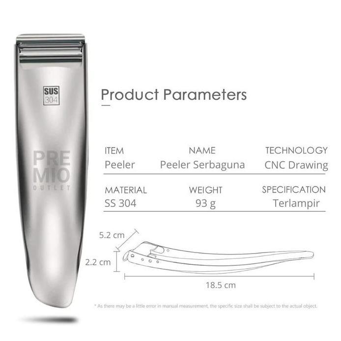 PREMIO Parutan Peeler Alat Kupas Pengupas Buah Kentang Sayur Serbaguna