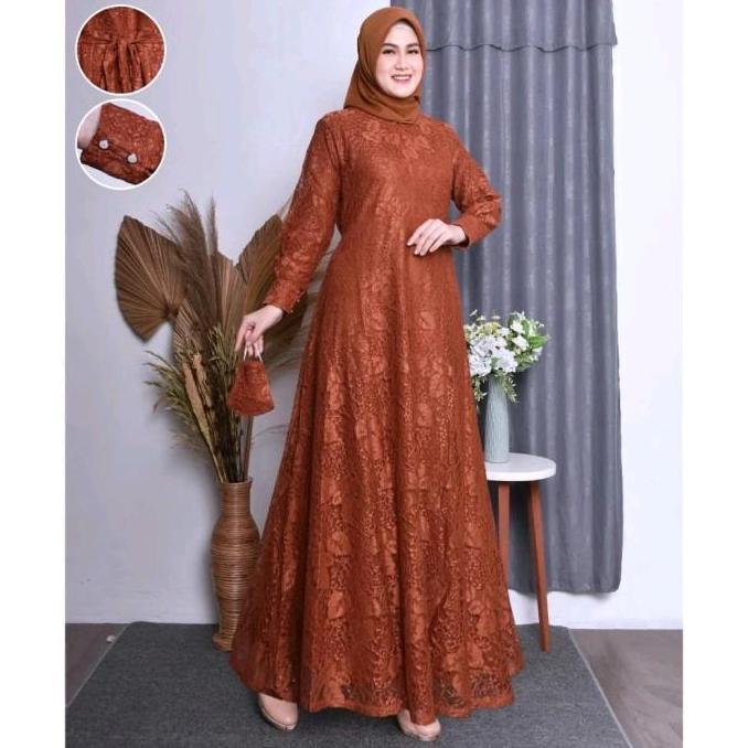 Murah Gamis Burkat Pesta Premium - Gamis Busui - Gamis Seragaman Kondangan Dewasa Muslim Dress Maske