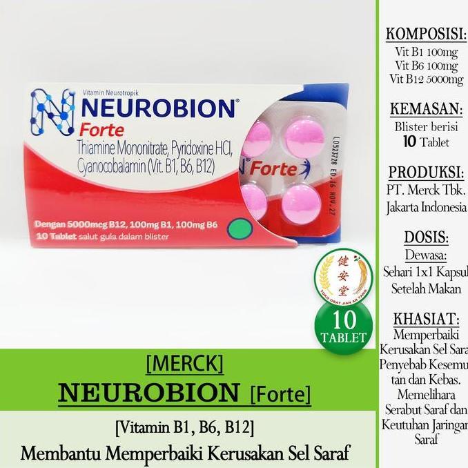 *****] NEUROBION MERAH - NEUROBION PUTIH - Vitamin B1-B6-B12 [10 Tablet] Memperbaiki Kerusakan Sel S