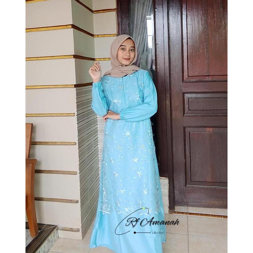 PREMIUM Gamis Brokat Tile Mutiara Pesta Elegan gaun kain mewah Kondangan Muslim PREMIUM
