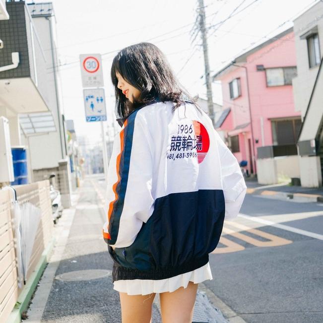 premium club of 1986 yahiko original sporty colorblock vintage windbreaker jacket