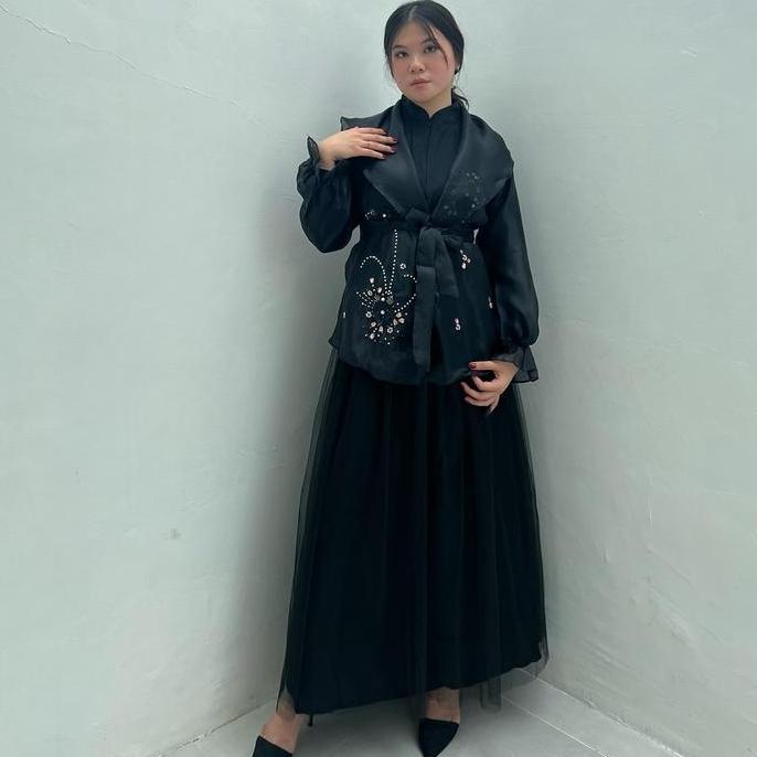 Murah Nadine Set Dress Lebaran Mewah / Gamis Wanita Elegan / Dress Muslim Wanita Premium Non COD