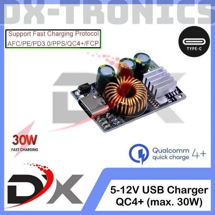 DR225 - [HARGA SATUAN] Charger Module Fast Charging USB Type C 5V 9V 12V 30W Qualcomm Quick Charge 4