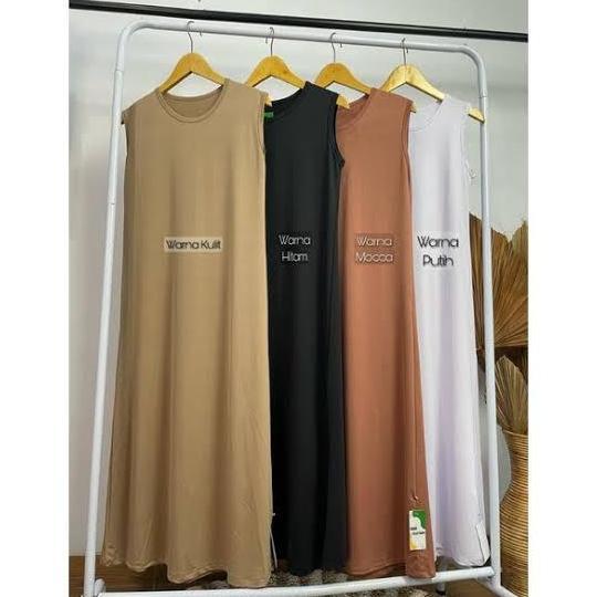 JUAL Dress Inner Tanpa Lengan Premium Spandex Rayon / Inner Gamis Murah JUAL