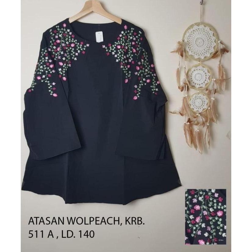 ATASAN PUTIH JUMBO WANITA BORDIR BLUS PUTIH ATASAN HITAM JUMBO WANITA