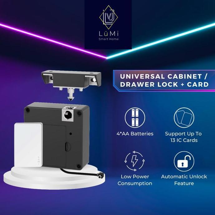 JVL Universal Drawer Lock + RFID Access Card / Kunci Pintu Digital