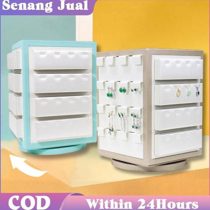 TOEVSKY Display Putar Perhiasan Display Kalung Putar Display Cincin Putar Serba Guna Manual