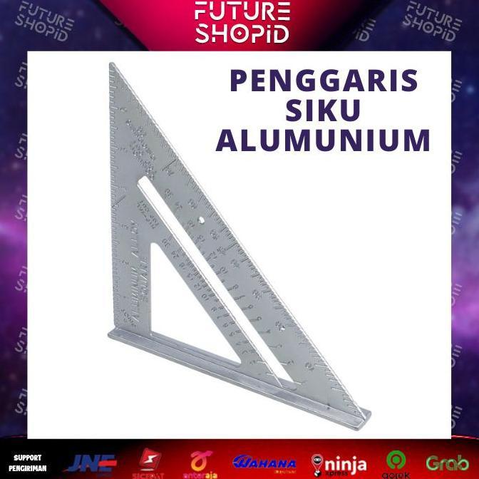 CROWHEAY Penggaris Siku Mistar Triangle Ruler Aluminium Segitiga Bahan Besi