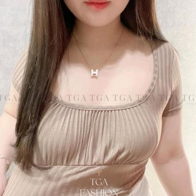 Baju Crop Top Kerut Dada | Atasan Wanita Korean Fashion | TGA Fashion Grosir