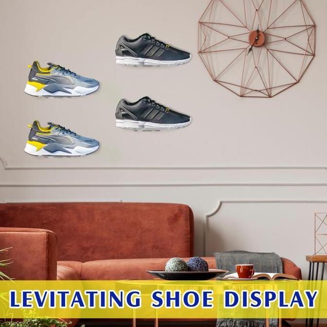 SIMATEKNO Display Sepatu / Rak Toko Sepatu / Rak Pajangan Sepatu Display / Akrilik Rak Gantung Sepat
