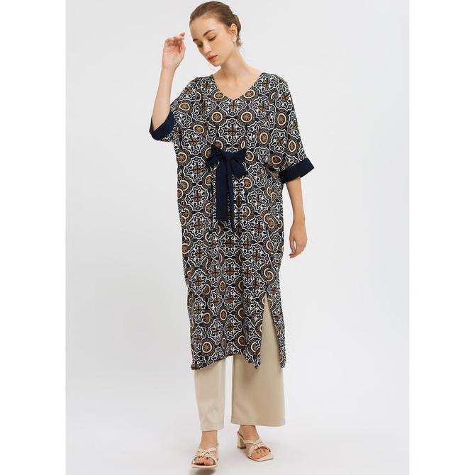 Minimal Kaftan Wanita Basic Warna Zarah Navy (TERBAIK) (TERBARU) (TERMURAH)