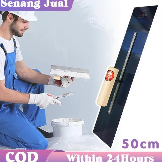 TOEVSKY 50cm Raskam Roskam Baja Trowel Asli Alat Acian Tembok Raskam Acian Baja
