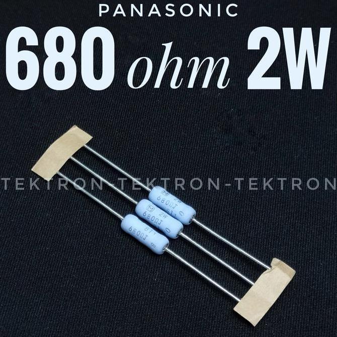 Diskon (1) Panasonic 680ohm 2W Metal Oxide Resistor 680R 2Watt tek70n Ayo Beli