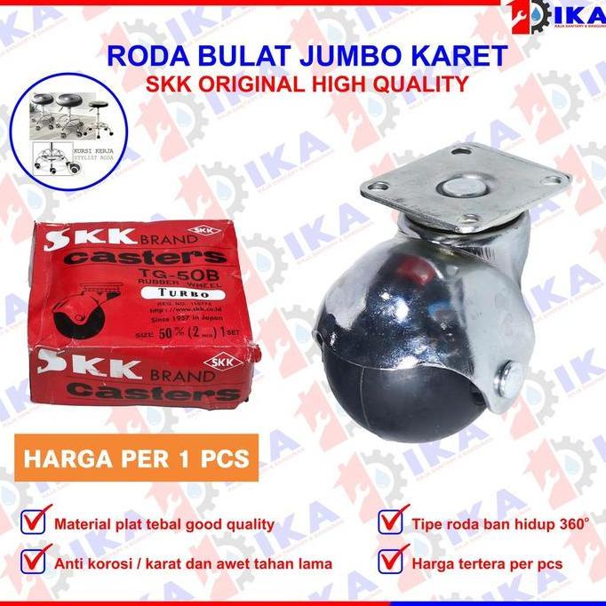 NAKATEKNO Roda Etalase Roda Bulat Karet SKK TG 50 UKURAN JUMBO Roda Kursi Lemari Rak 1 pcs