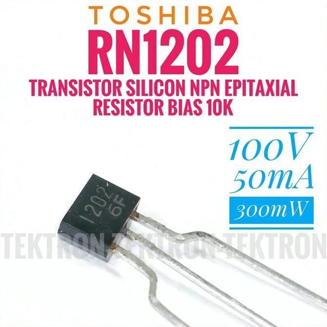 Diskon (1) Toshiba RN1202 Transistor Silicon NPN Epitaxial 100V 50mA 300mW tek70n Ayo Order