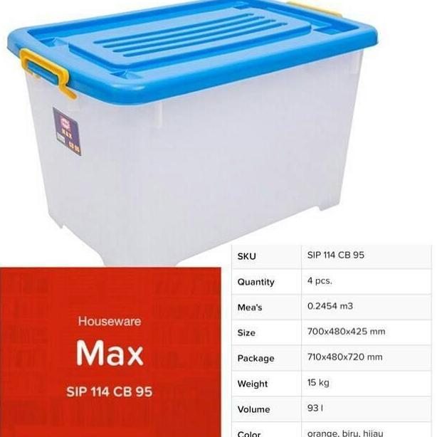 box container shinpo 95 liter ( max cb 95)/ boxer shinpo / box roda
