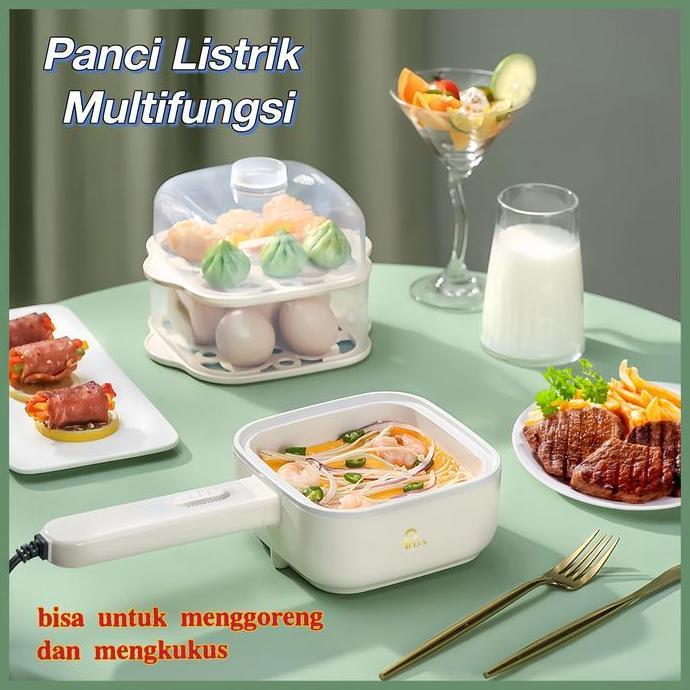 PROMO - PPLUS Panci Listrik Multifungsi Warna Putih 350w  Dan Alat Rebus Telur Eletrik Serbaguna hem