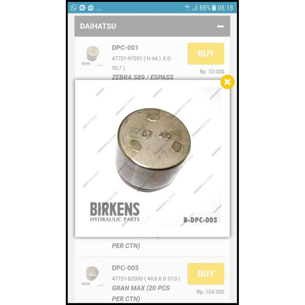 TERLARIS PISTON REM KALIPER DEPAN CAKRAM HONDA FREED 