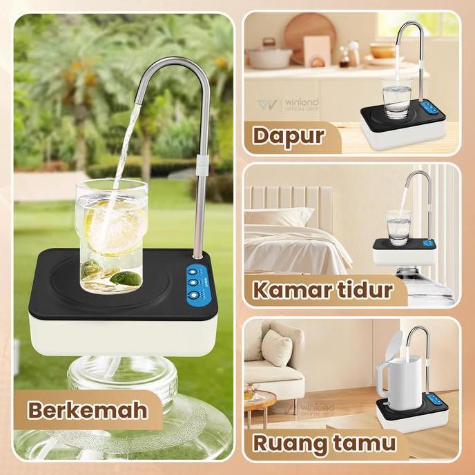 Winland Pompa Air Galon Elektrik 2in1 Dispenser Air Panas Dingin Rumah dan Luar Ruangan