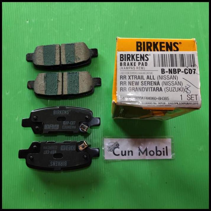 DISKON BRAKE PAD BIRKENS NISSAN XTRAIL ALL, NEW SERENA REAR NBP C07 BIRKENS 