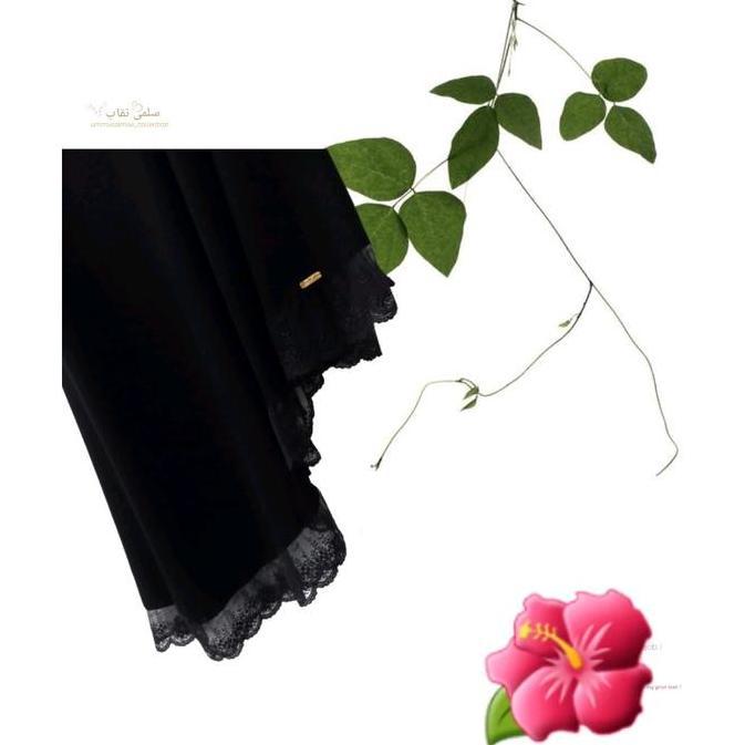 Khimar Renda Tile  Oval Jumbo Jetblack